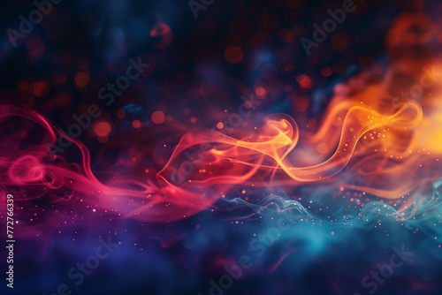 Colorful smoke on black background, backdrop, fire, pattern, motion