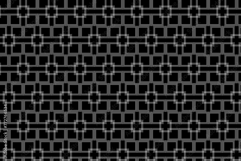 Seamless pattern. White checkerboard squares on a black background. Flyer background design, advertising background, fabric, clothing, texture, textile pattern. Seamless pattern. White checkerboard squares on a black background. Flyer background design, advertising background, fabric, clothing, texture, textile pattern.