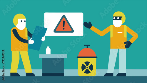 A worker receives handson instruction on how to safely handle hazardous chemicals in a designated training room.