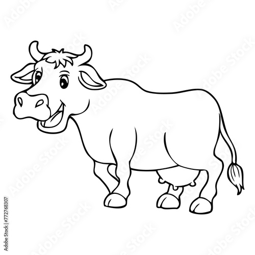 cow outline vector illustration photo