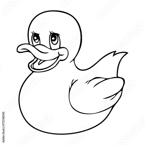 duck line vector illustration