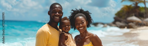 Summer Fun: African Family's Beach Vacation with Love and Adventure © hisilly