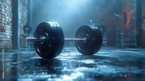 Dumbbells in the gym photo