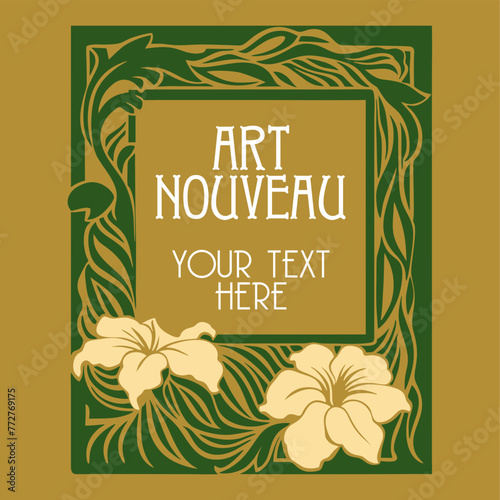 vector vintage items: label art nouveau	
