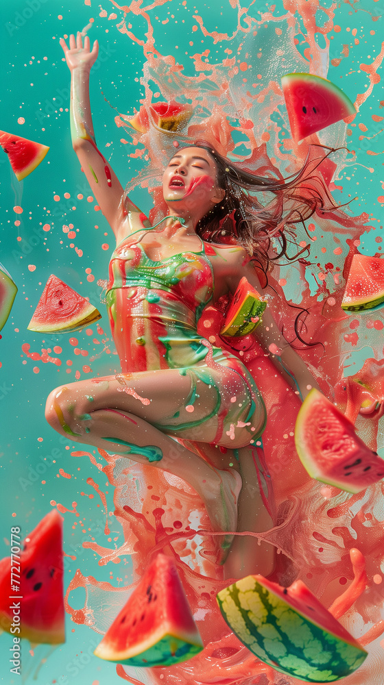 Watermelon juice splash
