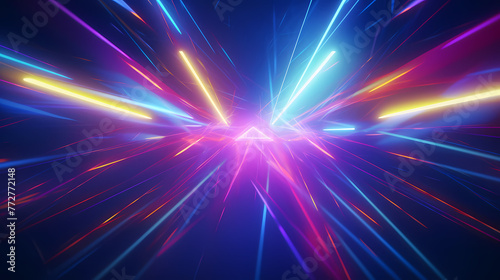 3D rendering abstract background and colorfulneon lights