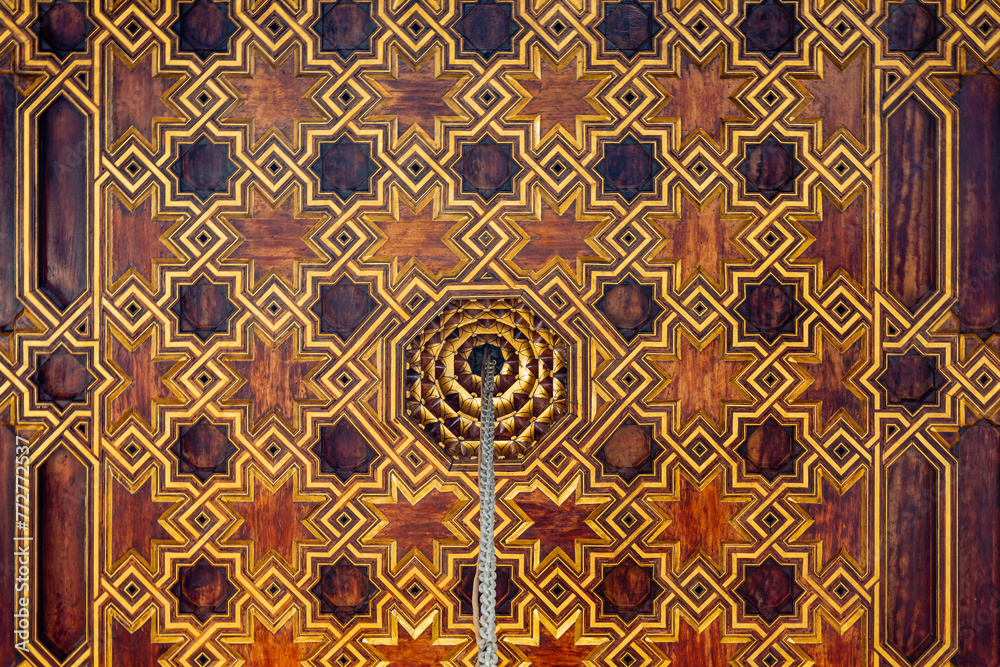 Ornaments on ceiling near the mausoleum of Mohammed V in Rabat