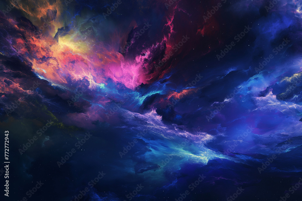 Obraz premium Colorful beautiful night sky Bunter schöner Nachthimmel 色鮮やかな美しい夜空