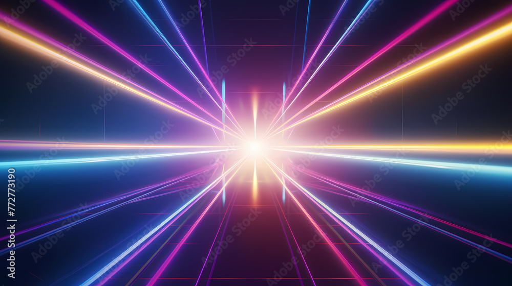 Fototapeta premium 3D rendering abstract background and colorfulneon lights