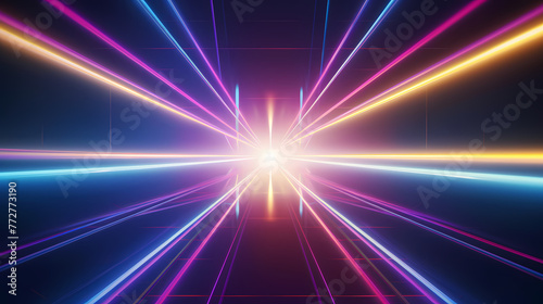 3D rendering abstract background and colorfulneon lights