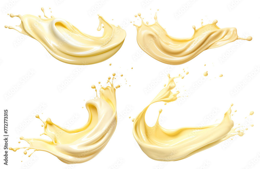 Fototapeta premium Set of delicious mayonnaise splashes cut out