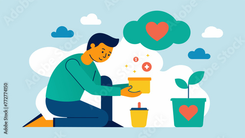 An illustration of a person donating their time and skills to help a charitable cause showing how altruism can be used as a means to redirect
