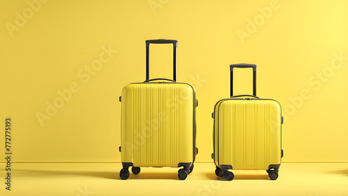 Expedition Ready 3D Yellow Suitcase Template for Adventure Tours and Outdoor Exploration