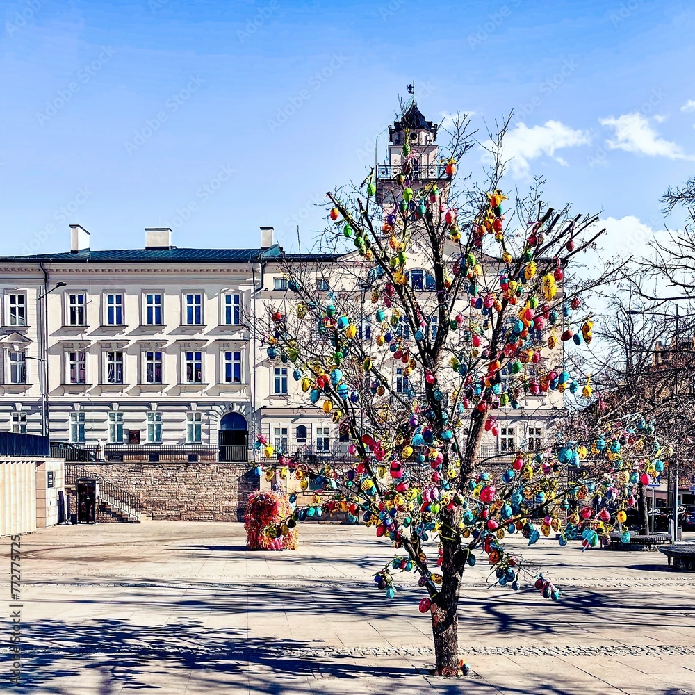 Tree decorated with Easter eggs