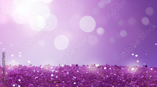 Purple glitter magic for Christmas festive joy happiness shimmering on purple background