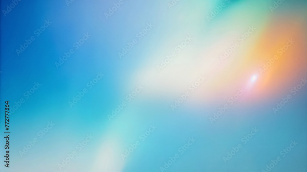 Abstract Colorful Background with Bokeh and Bright Sunlight in Blue Sky