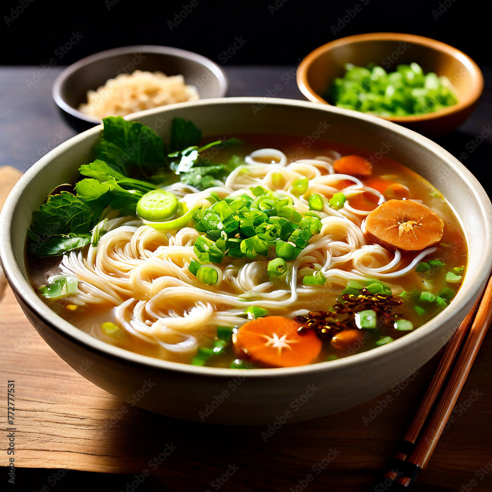 chicken noodle soup-chicken noodle soup with vegetables-thai noodle soup