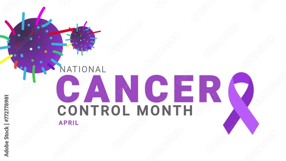 National Cancer Control Month. virus icon motion. National Cancer Control Month. virus icon motion.