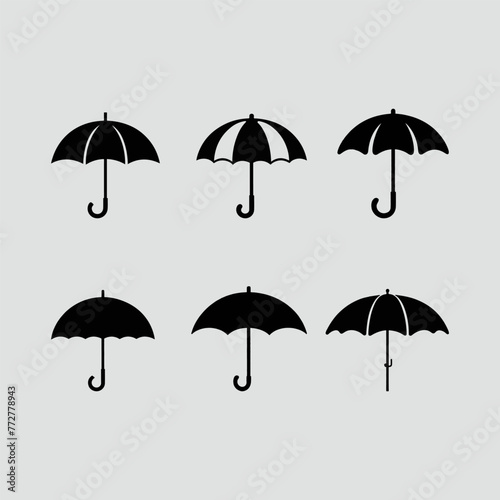 Umbrella silhouette vector 