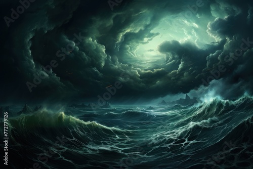 Turbulent Seas: A Storm in the Ocean. Generative AI