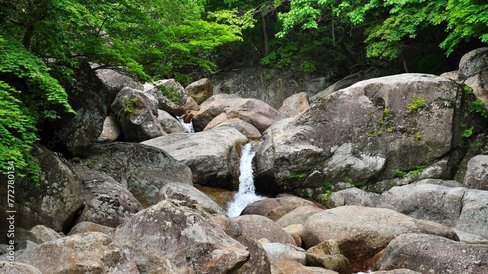 Scenery of the clean valley of Jiri Mountain in Korea