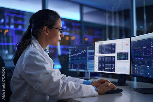 A doctor diligently manages patient data