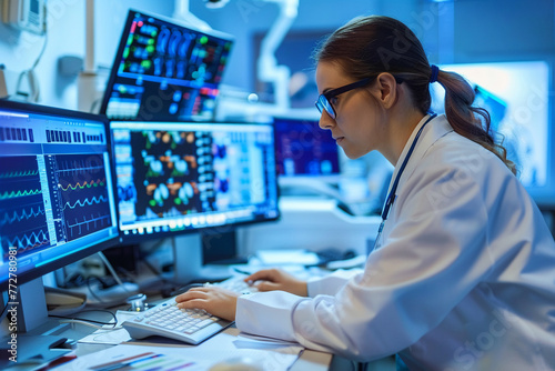 Doctors employ advanced data management techniques to organize analyze and interpret medical information for diagnosis and treatment.