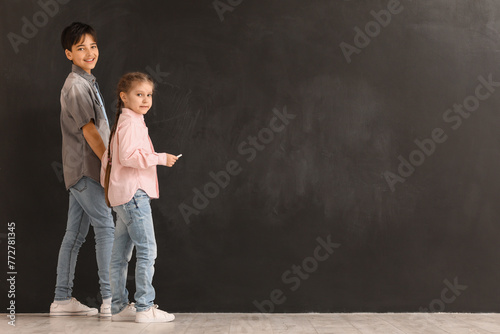 Little children with chalk ...