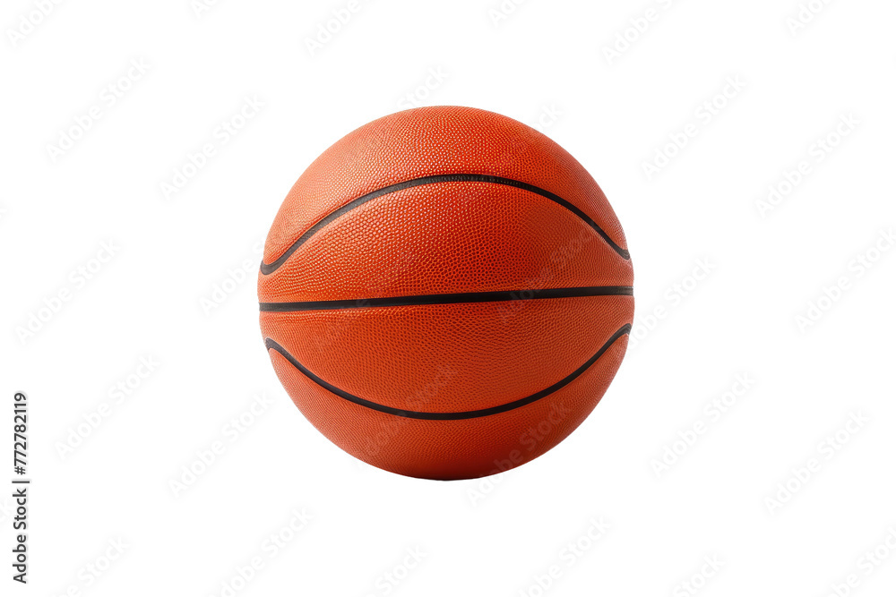 Basketball Elegance: A Game of Solitude. On a Clear PNG or White Background.