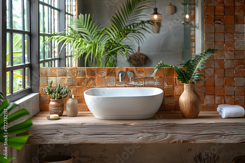 Eco-Chic Oasis  Stylish and Sustainable Bathroom Design