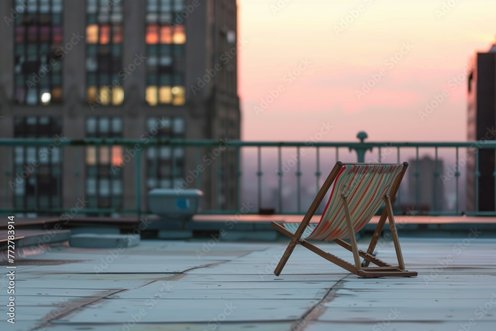 beach chair set for sunrise viewing on a highrise roof beach chair set for sunrise viewing on a highrise roof