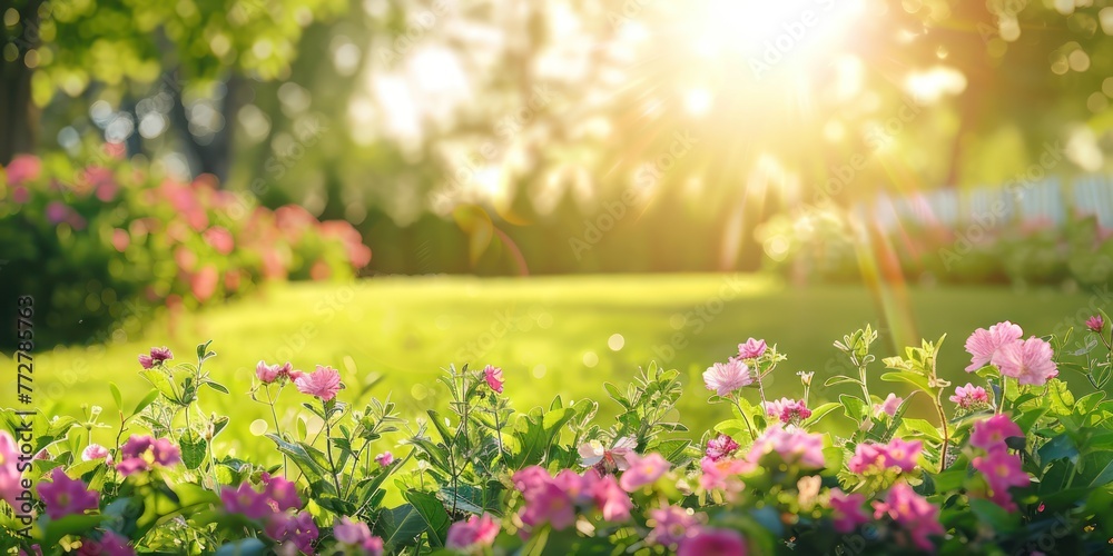 A photography of beautiful nature concept with summer garden