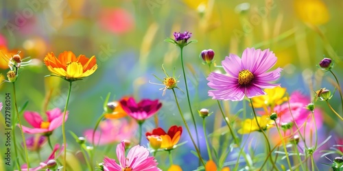 A photography of beautiful nature concept with summer flowers