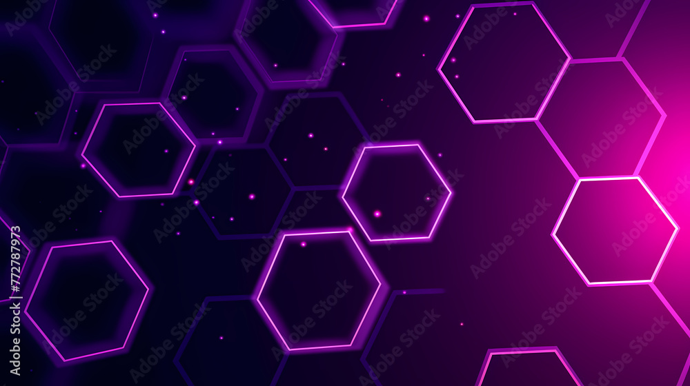 Purple abstract hexagon background - obrazy, fototapety, plakaty 