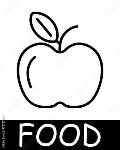 Apple line icon. Fruits  iron  discord  food  taste  spices  saturation  hunger  refrigerator. Vector line icon for business and advertising