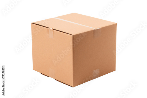 a brown box with tape