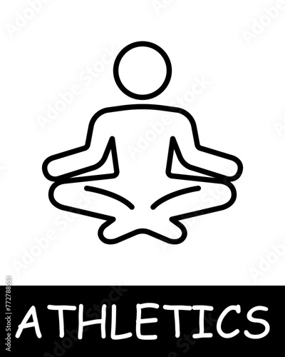 Yoga line icon. Meditation, lotus, athletics, running, gymnastics, competitions, coach, jumping, muscles, game, man, strength, health. Vector line icon for business and advertising