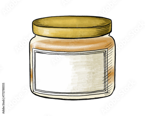 Dessert jar. Hand drawn illustration.