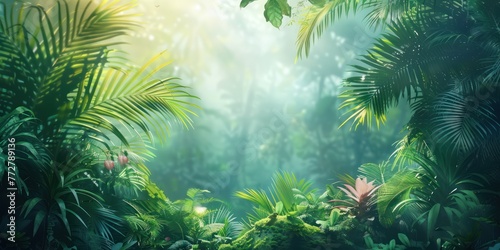A photography of beautiful nature concept with rain forest background 