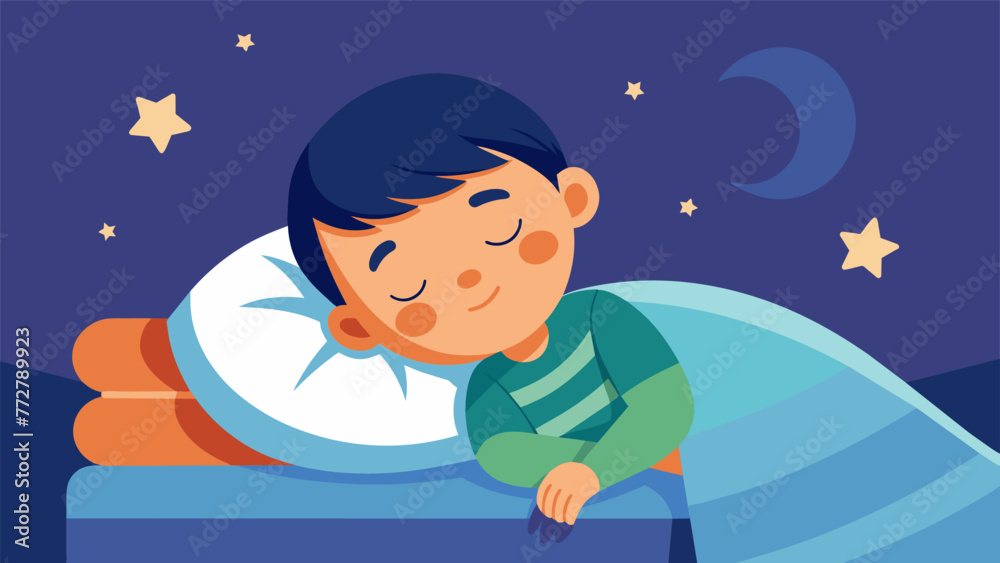 A child peacefully sleeping in their bed symbolizing the positive impact of a stable family on a childs overall sense of security and ability A child peacefully sleeping in their bed symbolizing the positive impact of a stable family on a childs overall sense of security and ability