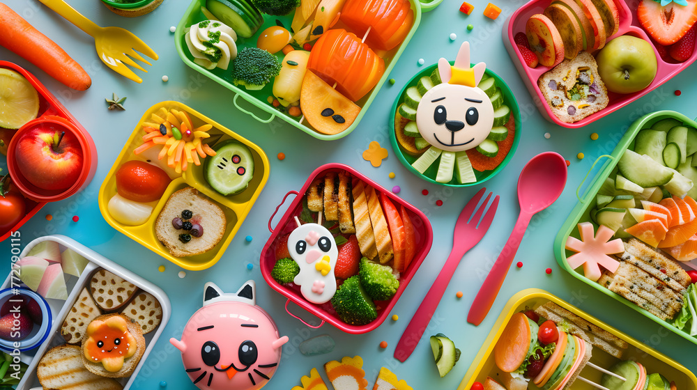 A Colorful Display of Creative and Healthy Bento Box Lunch Ideas for Kids