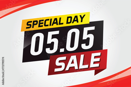 5.5 Special day sale word concept vector illustration with ribbon and 3d style for use landing page, template, ui, web, mobile app, poster, banner, flyer, background, gift card, coupon

