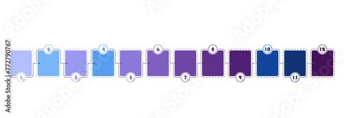Blue color infographic process design 12 options or steps.