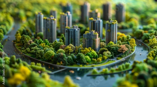 A detailed model of a sustainable city showcasing green development © MAY