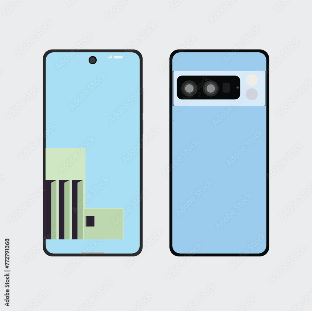 Google Pixel 7a 5g Flat Design Vector Illustration Google Pixel 7a 5g Flat Design Vector Illustration