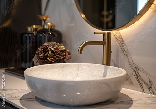 Adorned with luxurious finishes such as marble countertops and gleaming brass fixtures, the modern luxury interior design exuded timeless glamour and refinement in every detail.


