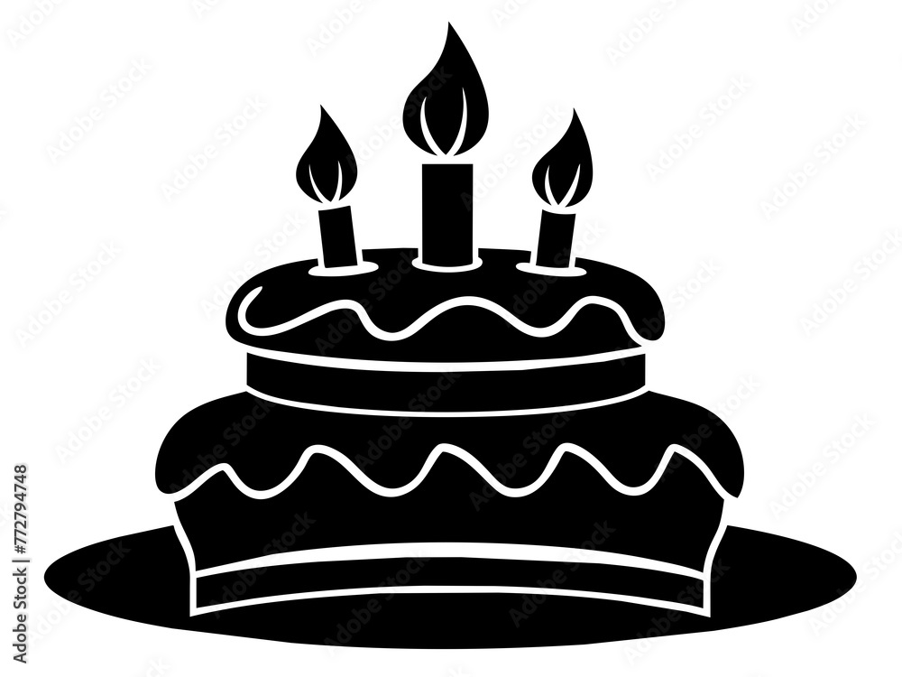 Trendy Flat Design Birthday Cake Icon: Simple Vector Image & Background Queries Trendy Flat Design Birthday Cake Icon: Simple Vector Image & Background Queries