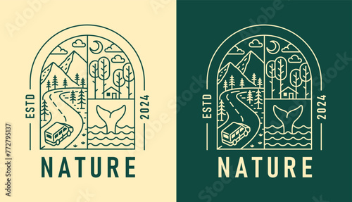 natural view in the form of a window illustration