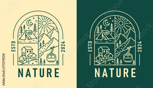 natural view in the form of a window illustration