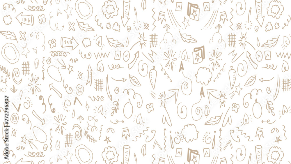 Hand drawn set elements, Abstract arrows, ribbon, heart, star leaf, crown and other elements in hand drawn style for concept design. Scribble illustration. Vector illustration. Hand drawn set elements, Abstract arrows, ribbon, heart, star leaf, crown and other elements in hand drawn style for concept design. Scribble illustration. Vector illustration.